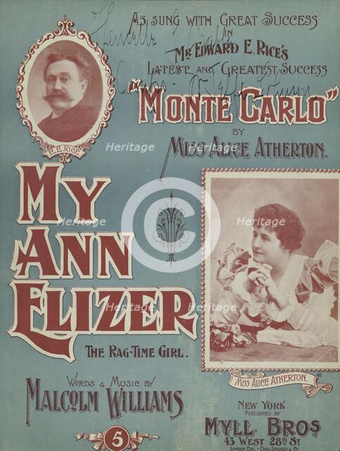 'My Ann Elizer', 1898. Creator: Unknown.