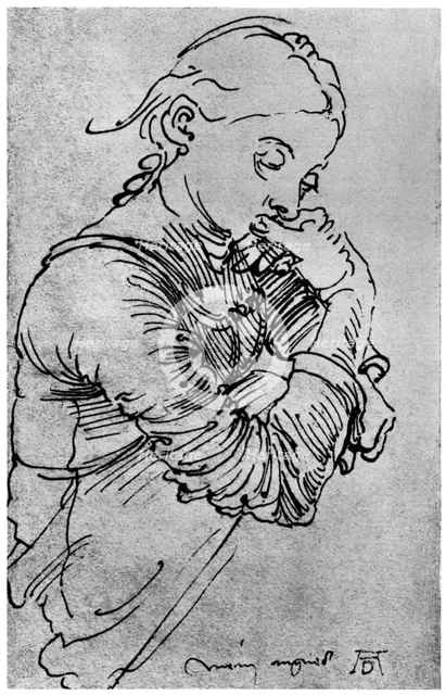 My Agnes, Durer's wife depicted as a girl, 1495, (1936). Artist: Albrecht Dürer