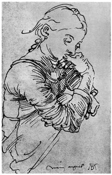 My Agnes, Durer's wife depicted as a girl, 1495, (1936). Artist: Albrecht Dürer