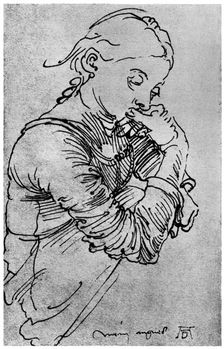 My Agnes, Durer's wife depicted as a girl, 1495, (1936). Artist: Albrecht Dürer