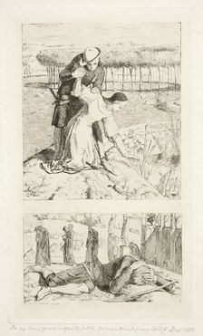 My Beautiful Lady (top); Of My Lady in Death (bottom), frontispiece to The Germ, No. 1, 1850. Creator: William Holman Hunt
