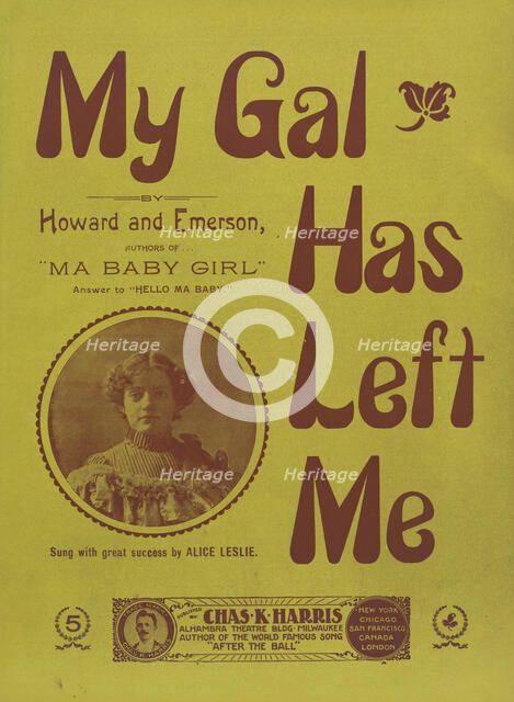 'My gal has left me', 1899. Creator: Unknown.