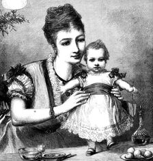 "My First Christmas" - drawn by A. Hunt, 1873. Creator: Unknown