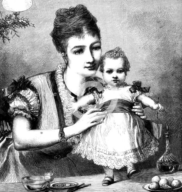 "My First Christmas" - drawn by A. Hunt, 1873. Creator: Unknown.