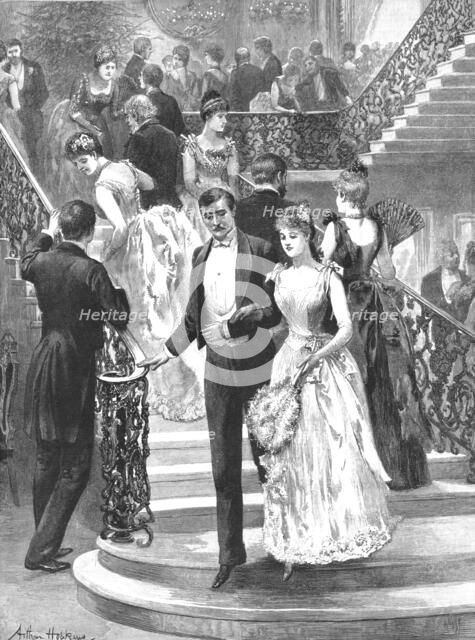 'My First Ball'; Going down to Supper', 1890. Creator: Arthur Hopkins.