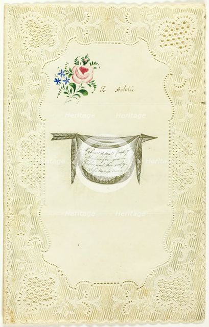 My Heart Beats Fondly (Valentine), 1850/59. Creator: Joseph Addenbrooke.