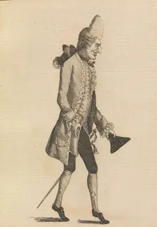 My Lord Tip-Toe Just Arrived from Monkey Land, November 3, 1771. Creator: Matthew Darly