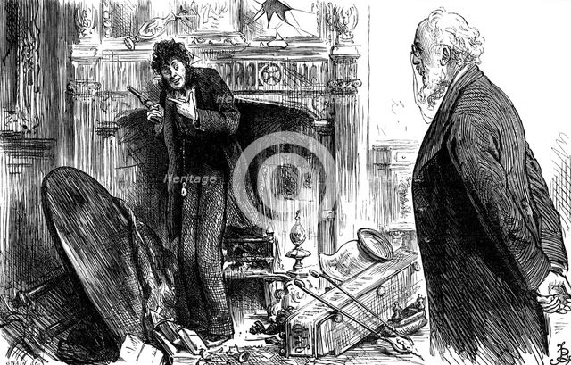 "My Lord was jabbering over a pistol when the Doctor arrived...", 1880. Creator: Joseph Swain.