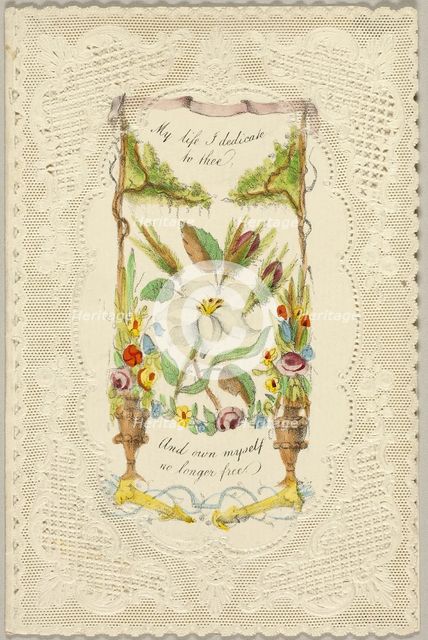 My Life I Dedicate to Thee (Valentine), c. 1840. Creator: George Meek.