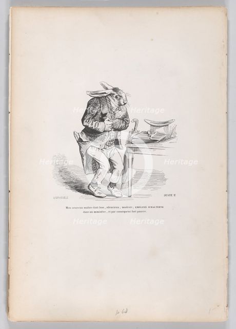 My new master from Scenes from the Private and Public Life of Animals, ca. 1837-47. Creator: Louis-Henri Brevière.