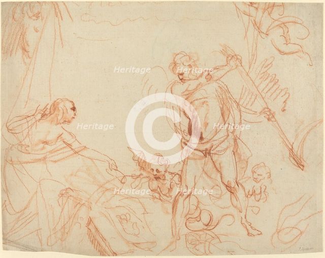 Mythological Composition with Chronos and Harpies [recto]. Creator: Giovanni Battista Cipriani.
