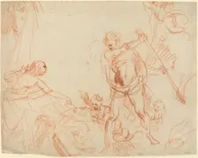 Mythological Composition with Chronos and Harpies [recto]. Creator: Giovanni Battista Cipriani
