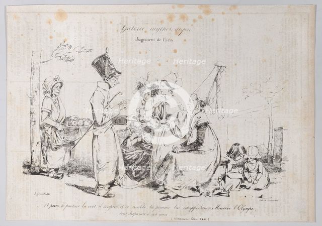 Mythological Gallery: Judgement of Paris, ca. 1829-31. Creator: Pierre Langlumé.