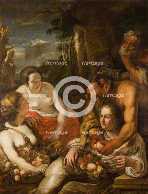 Mythological Scene-Filling the Horn of Plenty?, 1659. Creator: Juriaen Jacobsz.