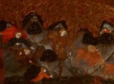 Mythological Scene with Hermes (Hermes Stealing the Apollo's Herd?)-Fragment..., end of 14th cent. Creator: Master of Charles of Durazzo