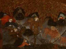 Mythological Scene with Hermes (Hermes Stealing the Apollo's Herd?)-Fragment..., end of 14th cent. Creator: Master of Charles of Durazzo