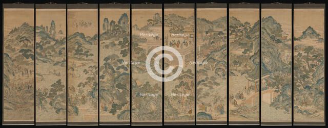 Mythical landscape with immortals, 19th century. Creator: Unknown.