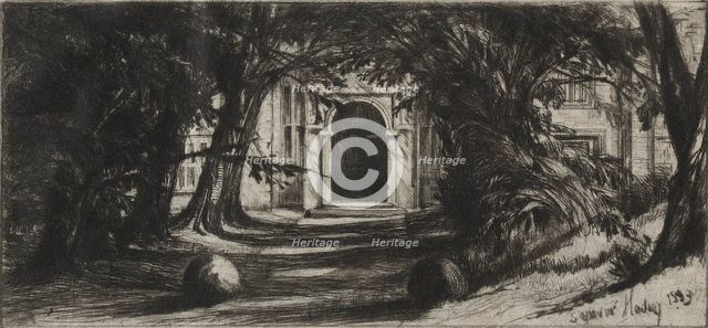 Mytton Hall, 1859. Creator: Francis Seymour Haden (British, 1818-1910).