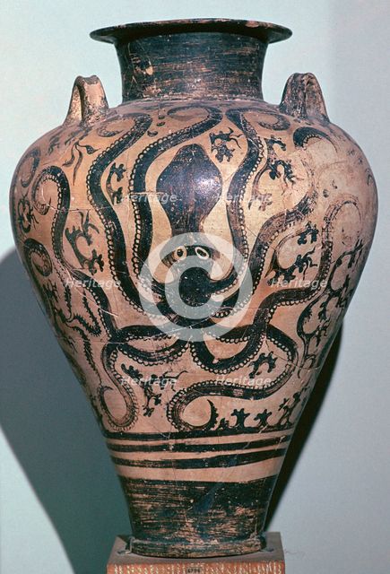 Mycenaen amphora with octopus design, 16th century BC. Artist: Unknown