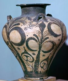 Mycenaean amphora with plant forms, 15th century