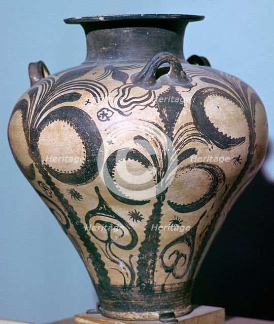 Mycenaean amphora with plant forms, 15th century. Artist: Unknown