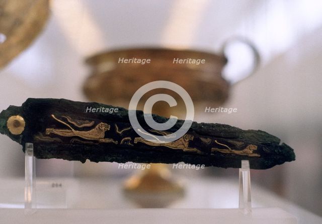 Mycenean dagger with lion decoration, c1450-c1100 BC. Artist: Unknown