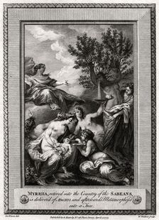 Myrrha, retired into the Country of the Sabeans, is delivered of Adonis... 1775. Artist: W Walker