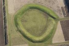Mysterious circular earthwork structure near Norsebury Ring hillfort, Hampshire, 2018. Creator: Historic England Staff Photographer
