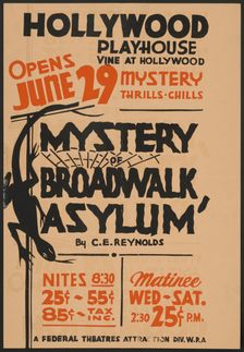 Mystery of the Broadwalk Asylum, [193-]. Creator: Unknown