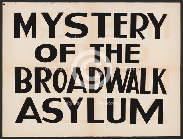 Mystery of Broadwalk Asylum, Los Angeles, 1936. Creator: Unknown.