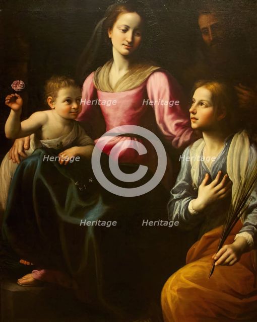 Mystic Marriage of St Catherine, 1614. Creator: Fabrizio Santafede.
