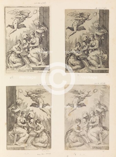 Mystic Marriage of St. Catherine (reverse copy). Creators: Anon, Giulio Bonasone.