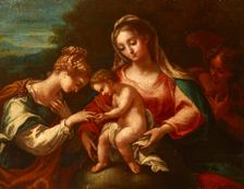 Mystic Marriage of Saint Catherine, 17th century. Creator: Francesco Perezzoli
