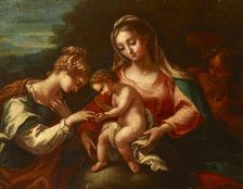 Mystic Marriage of Saint Catherine, 17th century. Creator: Francesco Perezzoli