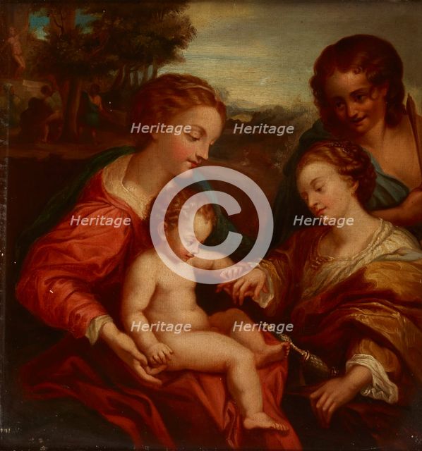 Mystic Marriage of Saint Catherine with Saint Sebastian-Copy, 1865. Creator: Jan Galuszkiewicz.