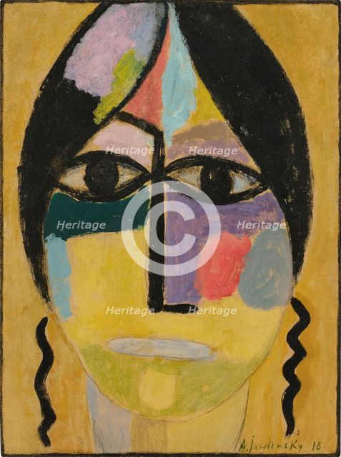 Mystical Head: Raven's Wing IV, 1918. Creator: Alexei Jawlensky.