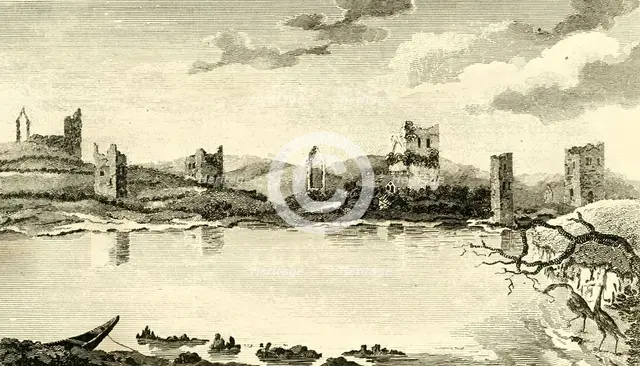 'N. View of the Ruins of Clomines, Co. Wexford', 1791. Creator: Thomas Cook.