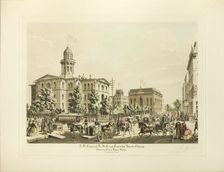 N. W. Corner of LaSalle and Randolph, Chicago, Showing Cou..., published April 1928 (1864 depicted). Creator: Raoul Varin