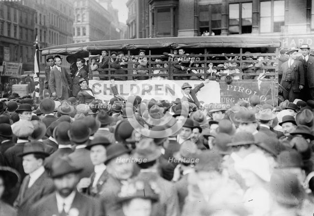 N.Y. May Day parade - Strikers' children from Paterson, 1913. Creator: Bain News Service.