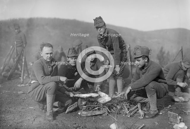N.Y. Nat'l Guard, Camp Fire, between c1910 and c1915. Creator: Bain News Service.