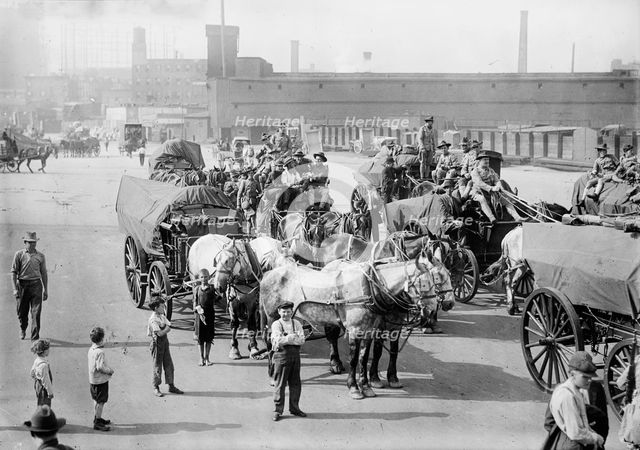 N.Y. troops (war game), between c1910 and c1915. Creator: Bain News Service.