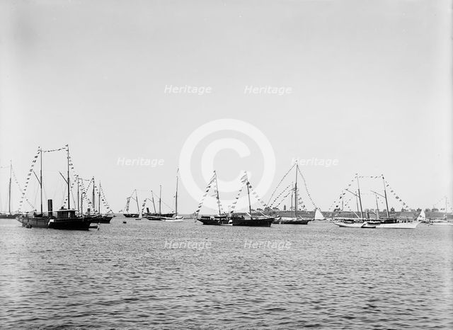N.Y.Y.C. fleet, Vineyard Haven, August 7, '92, 1892 Aug 7. Creator: Unknown.