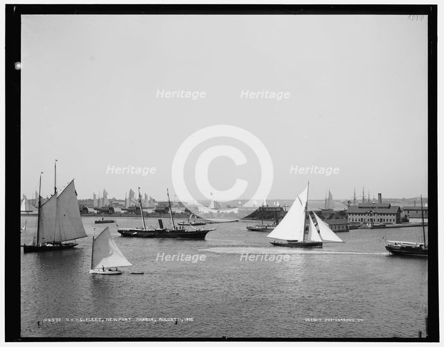 N.Y.Y.C. fleet, Newport harbor, 1888 Aug 11. Creator: Unknown.