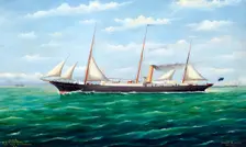 N.Z.G. S.S. Hinemoa off the Kaikouras, NZ, 1911. Creator: Frank Barnes