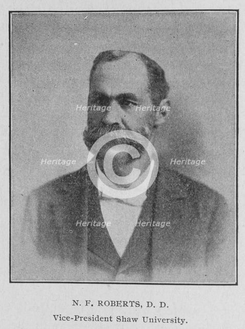 N. F. Roberts, D.D.; Vice-President Shaw University, 1902. Creator: Unknown.