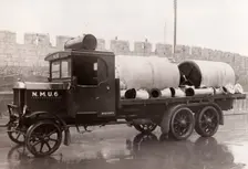 NMU (Northern Motor Utilities) flat-backed lorry, York, Yorkshire, 1918