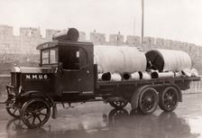 NMU (Northern Motor Utilities) flat-backed lorry, York, Yorkshire, 1918