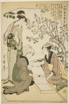 No. 1 (ichi), from the series "Women Engaged in the Sericulture Industry (Joshoku..., c1798/1800. Creator: Kitagawa Utamaro