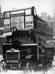 No 13 bus, London, c1910s(?). Creator: Unknown