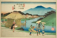 No. 14: Takasaki, from the series "Sixty-nine Stations of the Kisokaido (Kisokaido..., c. 1835/38. Creator: Ando Hiroshige